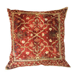 Velvet Carpet Pillow, Red - 24" x 24"
