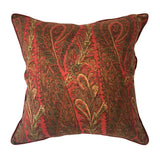 pillow paisley pattern burgundy red 24" x 24"