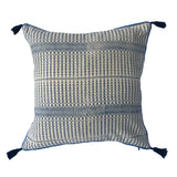 Woven Arrow Pattern Pillow, Natural/Blue  - 18" x 18"