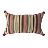 Woven Multi-Coloured Striped Pillow - 14" X 24"