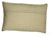 Etching Pattern Pillow - Natural / Royal Blue - 12" x 24"