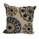Suzani Style Beige Embroidered Pillow - 20" x 20"