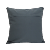 Flat Woven Rug Pillow, Dark Grey Floral Pattern - 18" x 18"