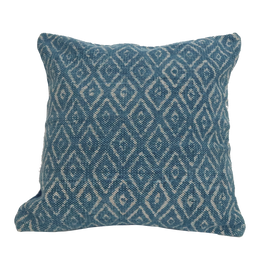 pillow woven rug design blue 18" x 18"