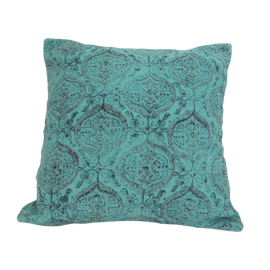pillow woven rug design turquoise 18" x 18"